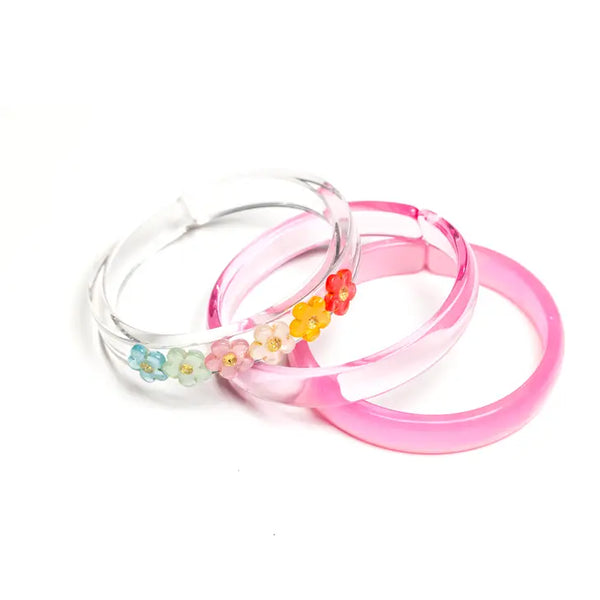 LILIES & ROSES BANGLE SET -PINK/FLOWERS