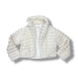 FLOWERS BY ZOE FAUX FUR JACKET - OFF WHITE
