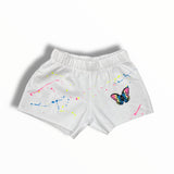 FIREHOUSE SHORT - WHITE/BUTTERFLIES/SPLATTERED