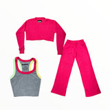 KATIE J DYLAN CREW HOODIE - RASPBERRY
