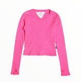 T2LOVE L/S THERMAL CREW TOP W/THUMBHOLE - FUSCHIA