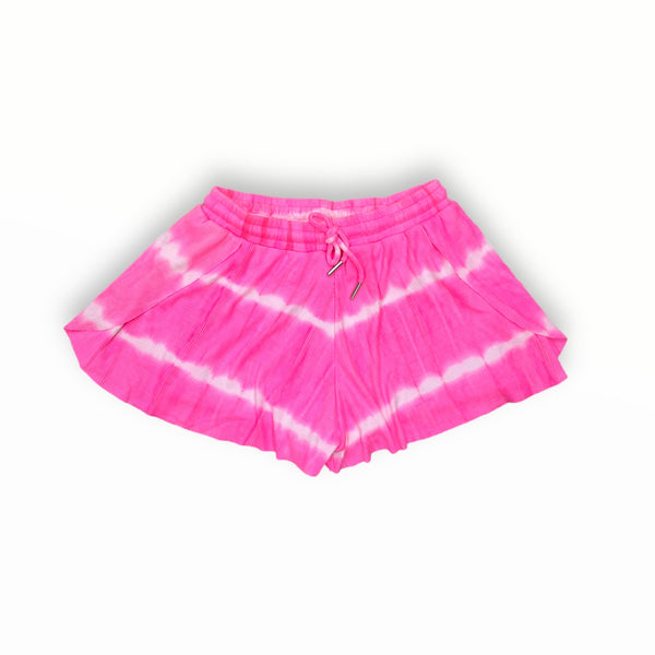 FLOWERS BY ZOE FLOWY SHORTS - NEON PINK/ WHITE LINES