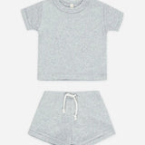 RIBBED SHORTIE SET - HEATHER GRAY