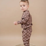 BOY JOGGER SET - EXPRESSO CHECK
