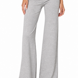 FOLD OVER LOUNGE PANT - GRAY/PINK