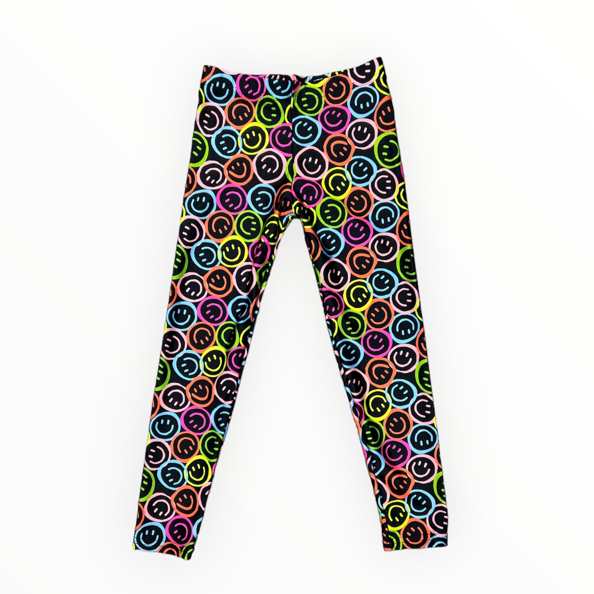DORI LEGGING - BLACK/NEON SMILEY