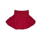 KATIE J TWEEN BIANCA TIERED RUFFLE SKIRT - RED SLKY GEORGETTE