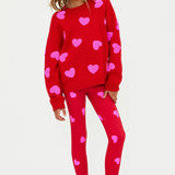 BEACH RIOT LITTLE CALLIE SWEATER - ROYAL RED HEARTS