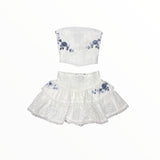 FLOWERS BY ZOE HANKERCHIEF TUBE AND SKIRT SET - WHITE