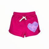 CALIFORNIAN VINTAGE GYM SHORT -  FUSCHIA/LEATHER HEART