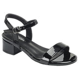 M2B STRAPPY SANDALS WITH HEEL - BLACK PATENT