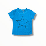 T2LOVE S/S CLASSIC FITTED TEE - BLUE TEAL/OUTLINE STAR