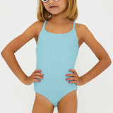 BEACH RIOT LITTLE JULIA ONE PIECE - BLUE ICE TERRY