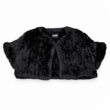 KATIE J TWEEN JUNO FURBOL FAUX FUR BOLERO - BLACK