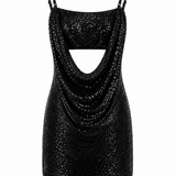 KATIE J TWEEN STERLING SEQUIN DRESS - BLACK