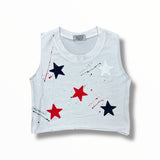 FIREHOUSE RIBBED TANK -  WHITE/4TH OF JULY