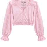 KATIE J TWEEN ADDIE LACE TRIM TOP - BALLERNIA PINK