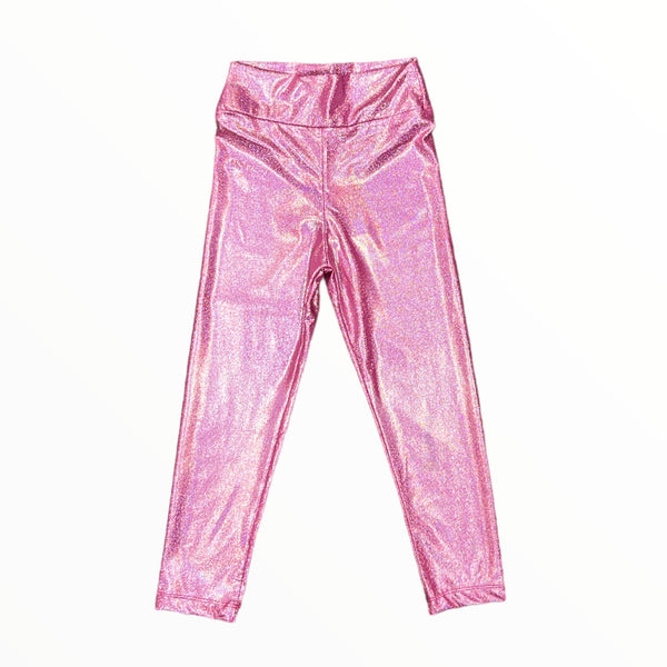 FLOWERS BY ZOE  LEGGING - PINK PEBBLE METALLIC