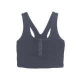 KATIE J TWEEN TWEEN PACEY WAFFLE BRA TOP - NAVY