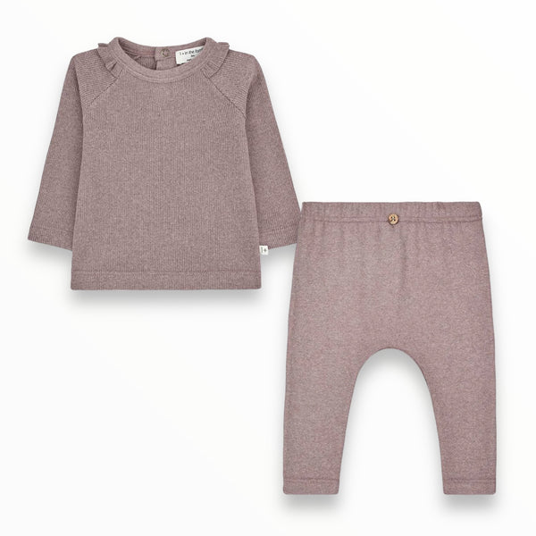 1+ IN THE FAMILY JULIE GIRLY TOP AND LEGGING SET - MAUVE