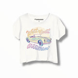 PRINCE PETER CROP T-SHIRT - WHITE/WEST COAST DREAMIN'