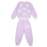 MINI DREAMERS ALICE SWEATSUIT - LAVANDER PEARL BOW