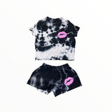 FIREHOUSE T-SHIRT - BLACK/WHITE TIE DYE/KISS