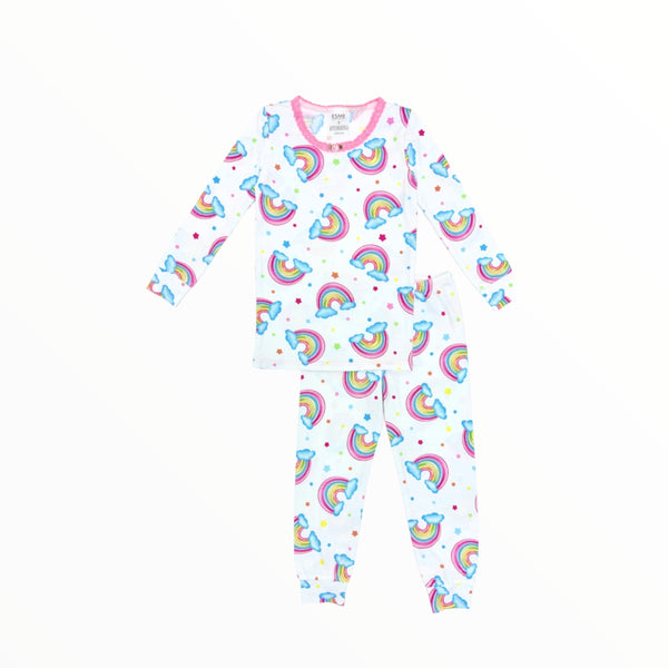 ESME GIRL L/S SLEEVE PAJAMA SET - RAINBOW STARS