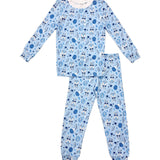 ESME BOYS LONG SLEEVE CREW PAJAMA - BLUE BUNNY