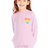 CHASER KIDS RAINBOW GLITTER CREW AND SWEATS SET
