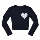 FIREHOUSE RIBBED LONG SLEEVE - BLACK/HEART