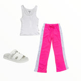 FLOWERS BY ZOE WIDE LEG PANT SWEAT PANT  - NEON PINK