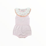 OH BABY! FLOWER CROCHET VICTORIA ROMPER - PINK