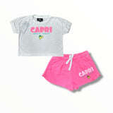 FLOWERS BY ZOE T-SHIRT - WHITE/CAPRI