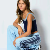 KATIE J TWEEN BECKY PANT - BABY BLUE/NAVY