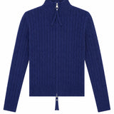 KATIE J TWEEN BENTLEY OVERSIZED ZIP SWEATER - EVENING BLUE