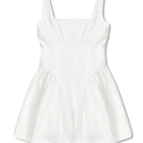 KATIE J TWEEN BRENNA DRESS - WHITE LINEN