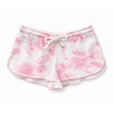 KATIE J TWEEN BRYNN WAFFLE PRINTED LOUNGE SHORTS - LIGHT PINK TOILE