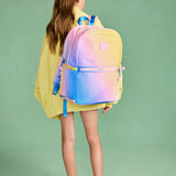 STATE KANE KIDS DOUBLE POCKET LARGE BACKPACK - BLUE/PINK/YELLOW GRADIENT