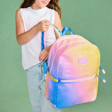 STATE KANE KIDS DOUBLE POCKET LARGE BACKPACK - BLUE/PINK/YELLOW GRADIENT