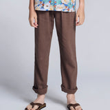 APPAMAN LINEN RESORT PANT - BROWN