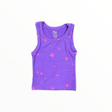 FLOWERS BY ZOE RIBBED TANK TOP -  NEON PURPLE STARS