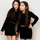 THEME NYC MILA BLACK RIBBED MINI SKIRT - BLACK