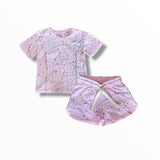 CALIFORNIAN VINTAGE GYM SHORT - BABY PINK SPLATTER