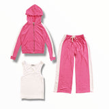 T2LOVE CONTRAST STRIPE SWEATPANT - HOT PINK