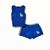 FIREHOUSE RIBBED TANK - ROYAL BLUE/LA/SPLATTERED