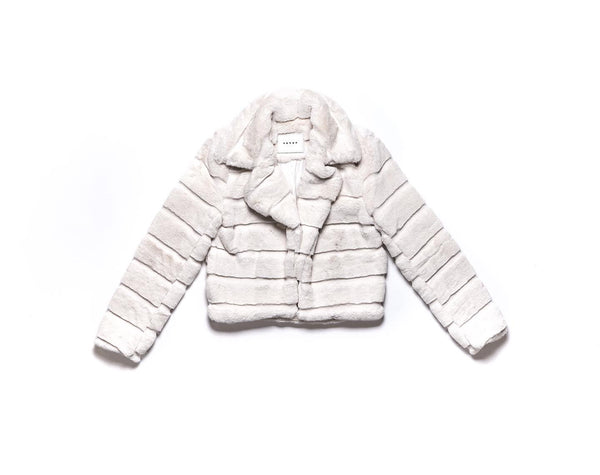 BLANK NYC KIDS FOR A RAINY DAY FAUX FUR JACKET - WHITE
