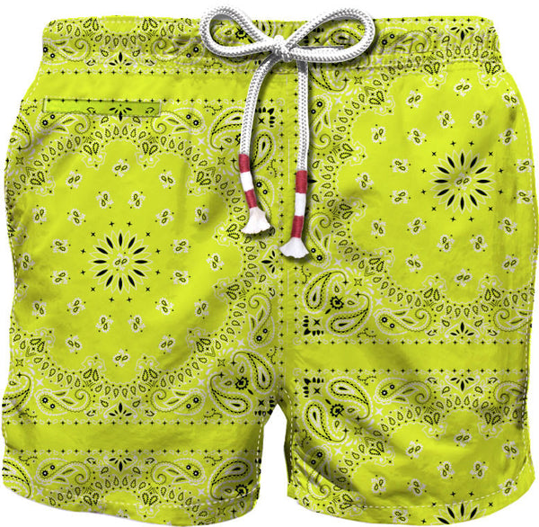MC2 SAINT BARTH CAPRESE SWIM TRUNK - NEON YELLOW BANDANA