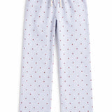 KATIE J TWEEN CAPRI STRIPED LOUNGE PANT - CHERRY SEERSUCKER STRIPE