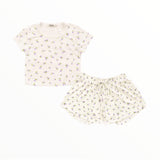 T2LOVE T-SHIRT AND SHORT SET - PURPLE FLORAL